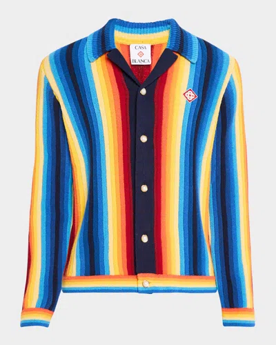 CASABLANCA MEN'S GRADIENT TOWELING JACKET