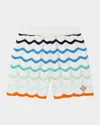 Casablanca Gradient Wave Crochet Shorts In Wave