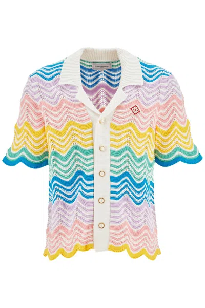 Casablanca Knit Wave Shirt Gradient In Multi