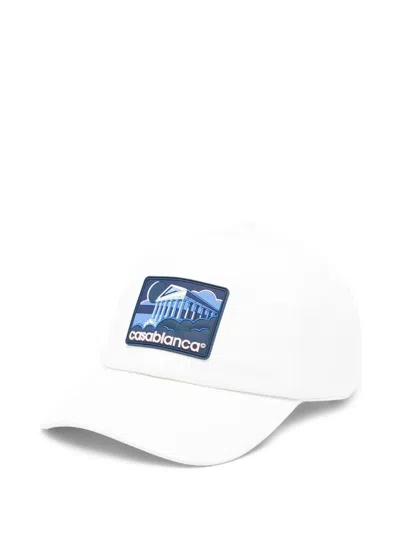 Casablanca Men Greek Temple Rubber Cap In White