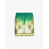 CASABLANCA JOYAUX D'AFRIQUE GRAPHIC-PRINT SILK SHORTS