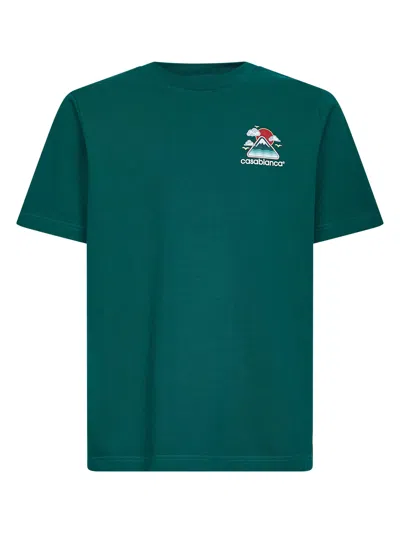 Casablanca Men Green Montagne Ondulee T-shirt In Multi