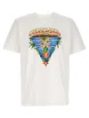 Casablanca Graphic Print Organic Cotton T-shirt With Ribbed Neckline In White