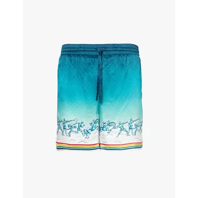 Casablanca Men's Silk Bermuda Shorts 'the Goddess Of The In Multi