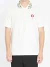 Casablanca Polo Shirt With Short Sleeves And Embroidered Collar In White