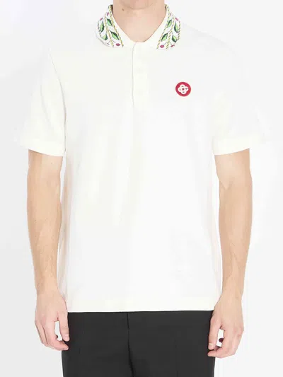 CASABLANCA CASABLANCA MEN LAUREL PIQUÉ POLO SHIRT