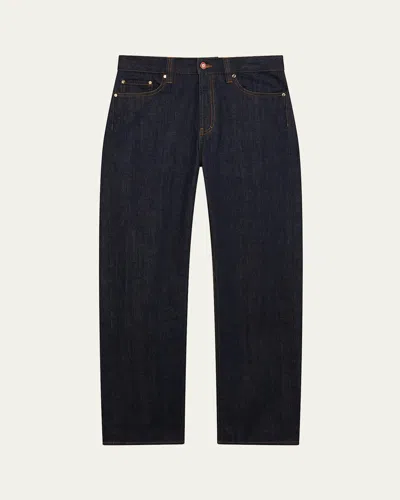 Casablanca Men's Laurel Straight-fit Selvedge Denim Jeans In Black