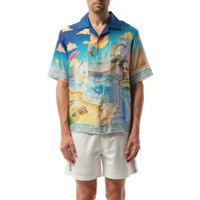 CASABLANCA MEN'S LE PONGEON CUBAN COLLAR SHIRT