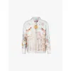 Casablanca Men's Greek Temple Du Savoir Silk Camp Shirt In Le Temple Du Savoir