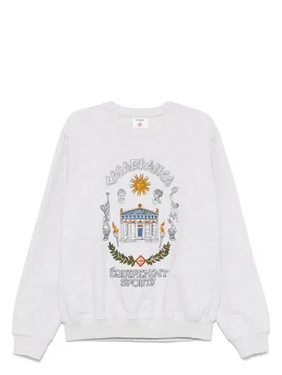 CASABLANCA MEN'S LE TEMPLE DU SPORT EMBROIDERED SWEATSHIR