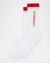 Casablanca Men's Logo-printed Sport Crew Socks In Red