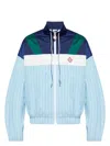 Casablanca Pinstripe Laurel Zip-up Track Jacket In Blueblack