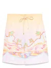 Casablanca Tropical Print Drawstring Waist Knee Length Shorts In Multicolor