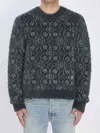 Casablanca Wool-blend Fluffy Monogram Sweater In Green