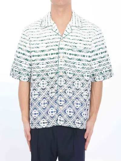 Casablanca Men Monogram Gradient Shirt In White