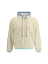 Casablanca Men Beige Jacket With All-over Monogram And Fixed Hood In Fabric Man In Multi