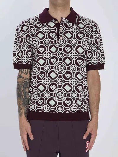 CASABLANCA CASABLANCA MEN MONOGRAM KNIT POLO