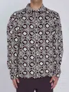 Casablanca Men Monogram-patterned Overshirt In Burgundy