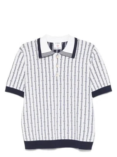 CASABLANCA MEN'S MONOGRAM POLO T-SHIRT