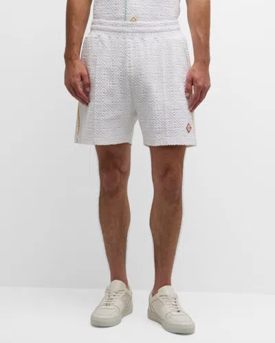 Casablanca Men's Monogram Toweling Shorts In White