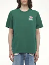 Casablanca Graphic Print Green Cotton T-shirt With Crew Neck Design In Green