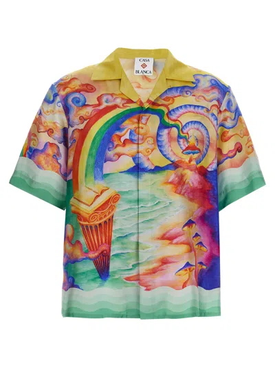 Casablanca Short Sleeve Cuban Collar Shirt In Multi