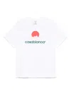 Casablanca Graphic Print Crew Neck T-shirt With Straight Hem In White