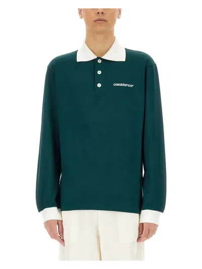 CASABLANCA MEN'S POLO WITH LOGO T-SHIRT