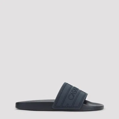 Casablanca Logo Pool Slides Rubber Sole Design In Multi