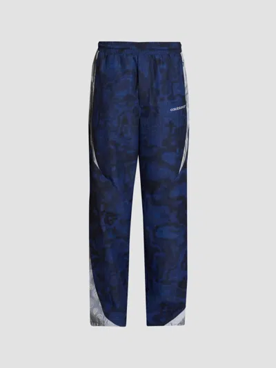 Casablanca Men's Printed Wide-leg Track Pants In Blue