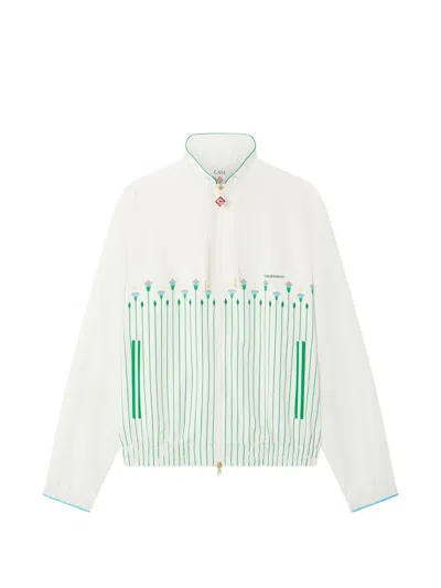Casablanca Printed Windbreaker Jacket In White