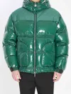 Casablanca Quilted Down-feather Jacket With Glossy Finish In Green
