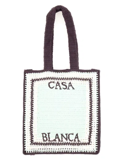 CASABLANCA CASABLANCA MEN CROCHET BAG WITH LOGO