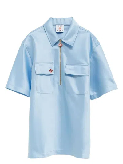 CASABLANCA MEN'S QUARTER ZIP SHIRT