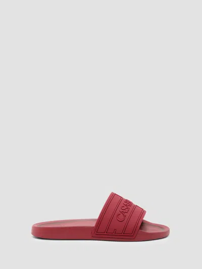 Casablanca Men's Rubber Slide Sandals In Burgundy