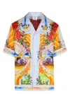 Casablanca Men's Short Sleeve Cuban Collar Shirt | Size Medium | Ums25sh00305 In Multicolor