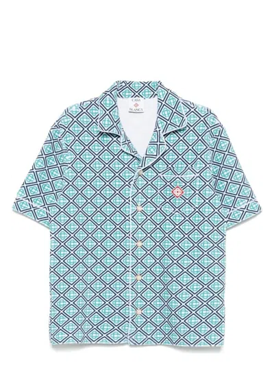 Casablanca Mens Towelling Monogram Stretch-cotton Blend Shirt