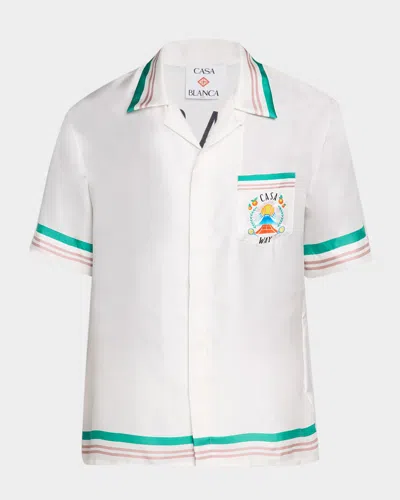 Casablanca Men's Silk Casa Way Short-sleeve Shirt