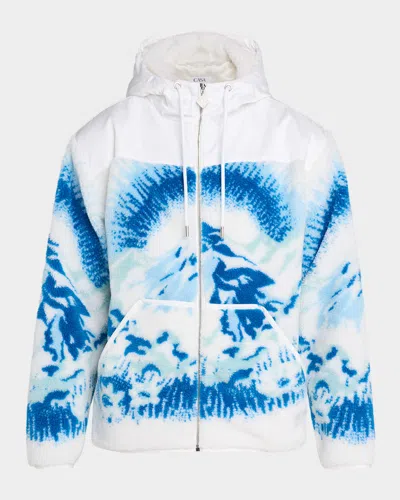 CASABLANCA MEN'S SKI LANDSCAPE HOODED FLEECE JACKET