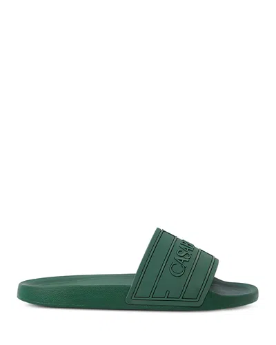 Casablanca Green Embossed-logo Pool Slides