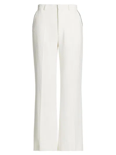 Casablanca Men's Stretch-wool Straight-leg Trousers In Off White