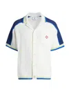 Casablanca Contrasting Trims Chest Pocket Logo-embroidered Short-sleeve Button-up Shirt In Multi