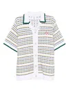 Casablanca Cotton Tuck Stitch Button-up Sweater In Multi