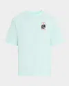 Casablanca Green T-shirt With Crewneck And Logo On The Front And Maxi Logo On The Back In Blue
