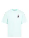 Casablanca Green T-shirt With Crewneck And Logo On The Front And Maxi Logo On The Back In Blue
