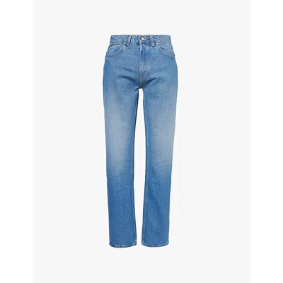 Casablanca Mens Tennis Club Faded-wash Straight-leg Mid-rise Jeans In  Tennis Cl