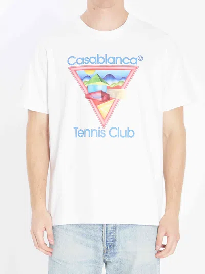 Casablanca Men Tennis Club Icon Printed T-shirt In White