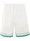 Casablanca Le Jeu Colore Silk Shorts In White