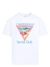 Casablanca Cotton Crew Neck T-shirt With Graphic Print In White