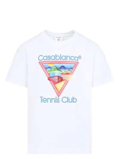 CASABLANCA MEN'S TENNIS CLUB ICON TSHIRT | SIZE SMALL | MPF25JTS00101 COLOR TENNIS